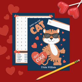 Du bist eine Coole Katze Kids Valentinstag Card
