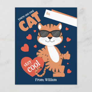 Du bist eine Coole Katze Kids Valentinstag Card