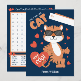 Du bist eine Coole Katze Kids Valentinstag Card Einladung