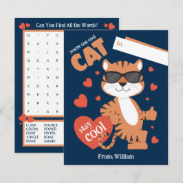 Du bist eine Coole Katze Kids Valentinstag Card Mitteilungskarte