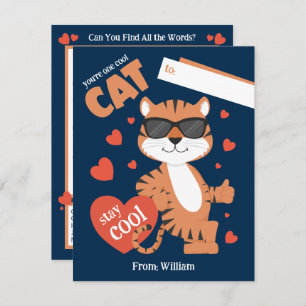 Du bist eine Coole Katze Kids Valentinstag Card Mitteilungskarte
