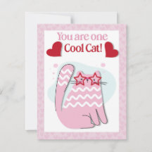 Du bist eine coole Katze Rosa Valentinskarte