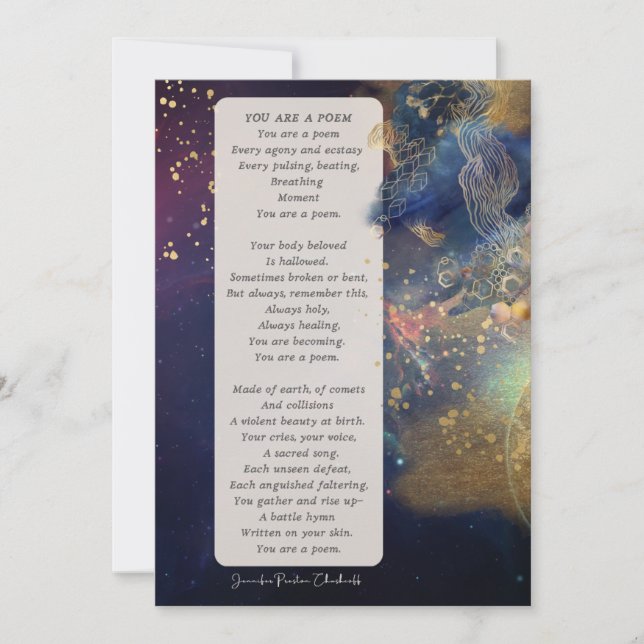 Du bist eine Gedichtförderung Feiertagskarte (Vorderseite)