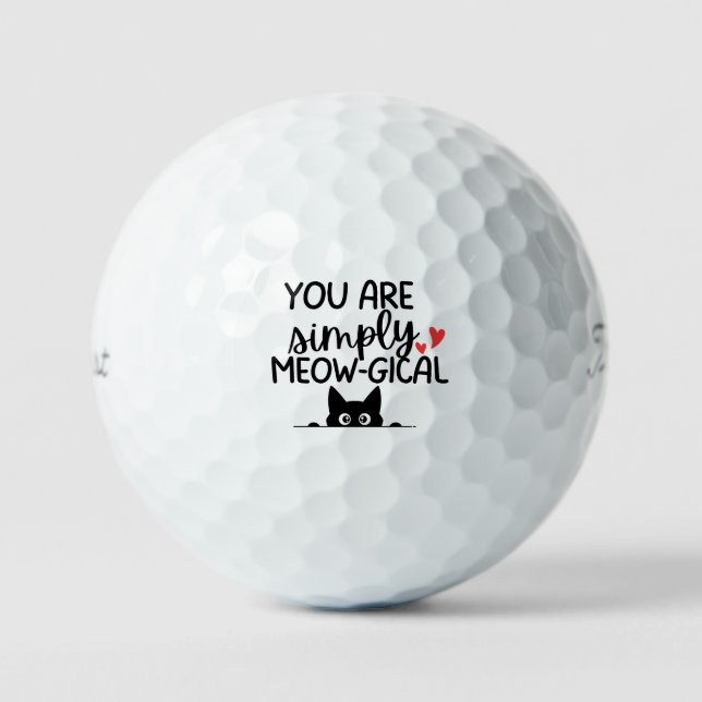 'Du bist einfach Meow-gisch' Geschenk für Katzenli Golfball (Vorderseite)