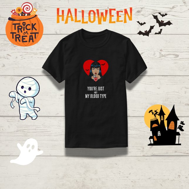 "Du bist einfach nicht mein Bluttyp" Funny Vampire T-Shirt (Von Creator hochgeladen)