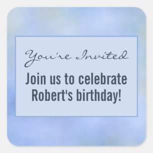 Du bist eingeladen Casual Abstrakter blauer gelber Quadratischer Aufkleber