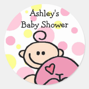 Du bist eingeladen, ein gekitztes Pink-Mädchen zu  Runder Aufkleber