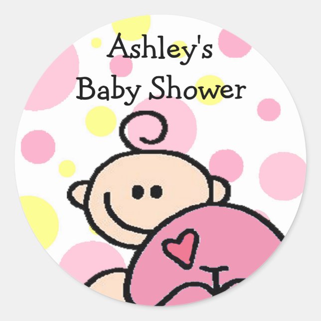 Du bist eingeladen, ein gekitztes Pink-Mädchen zu  Runder Aufkleber (Vorderseite)