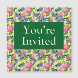 "Du bist eingeladen" Preppy Chinoiserie Blumen Magneteinladung