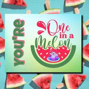 Du bist eins in einem Melon Elefanten Denken von d Postkarte