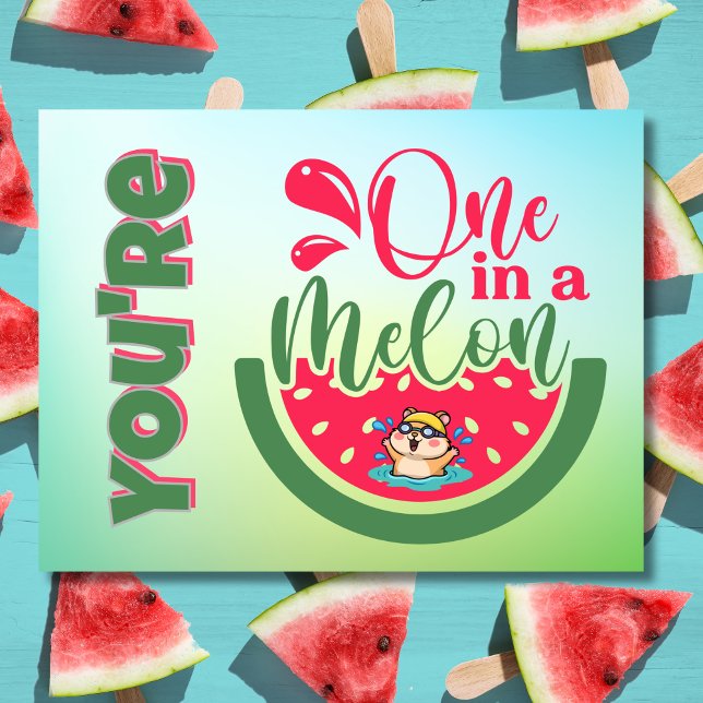 Du bist eins in einem Melon Hamster und denkst an  Postkarte (Von Creator hochgeladen)