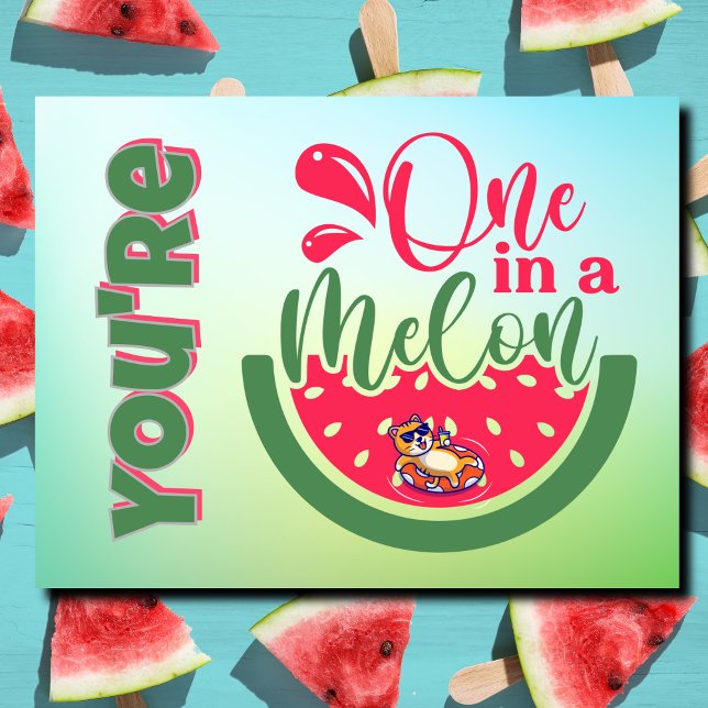 Du bist eins in einer Melon Cat und denkst an dich Postkarte (Von Creator hochgeladen)