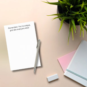 Du bist einzigartig, genau wie jeder andere auch, post-it klebezettel