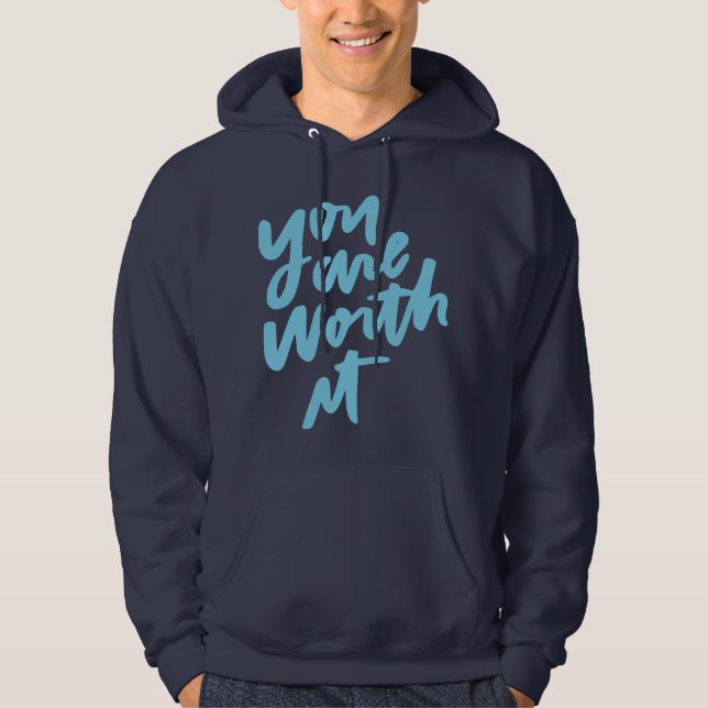 Du bist es wert hoodie (Vorderseite)