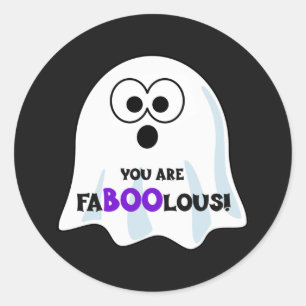 Du bist FaBOOlous Halloween Ghost Runder Aufkleber