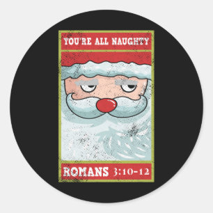 Du bist ganz schön römischer Funny Santa Bible Xma Runder Aufkleber
