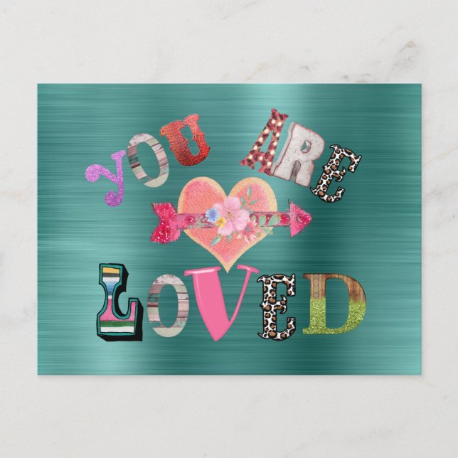 Du bist geliebt postkarte (Vorderseite)