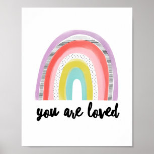 Du bist geliebt   Regenbogen Poster