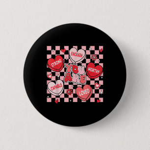 Du bist geliebt, würdig genug Candy Heart Lehrer V Button