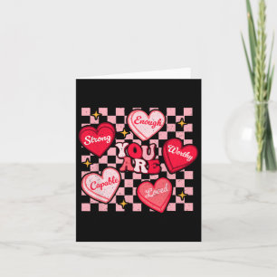 Du bist geliebt, würdig genug Candy Heart Lehrer V Karte
