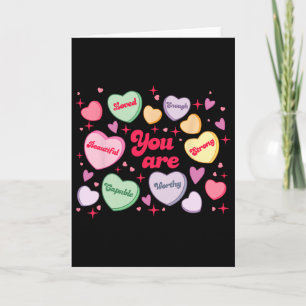 Du bist geliebt, würdig genug Candy Heart Lehrer V Karte