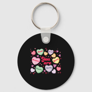 Du bist geliebt, würdig genug Candy Heart Lehrer V Schlüsselanhänger