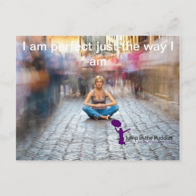 Du bist genau so perfekt wie du bist postkarte (Vorderseite)