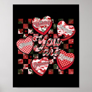 Du bist genug Camo Candy Heart Lehrer Valentinstag Poster