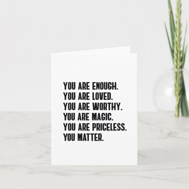 Du bist genug geliebt würdigen Zauberpreis Karte (Vorderseite)