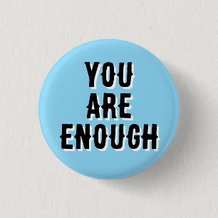 Du bist genug – Inspirierende Zitate blau Button