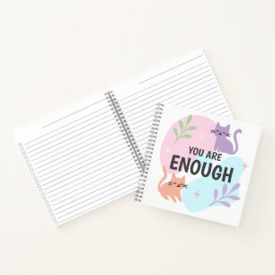 Du bist genug Katzen-Affirmation Notizbuch