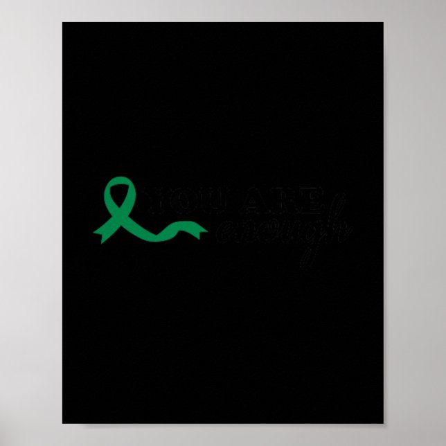 Du bist genug psychische Gesundheit grünes Band Se Poster (Vorne)