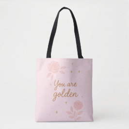 Du bist Gold | Rosa ästhetisches florales Design