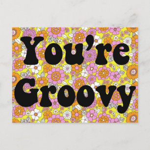 Du bist groovy Vintage-inspirierte Postkarte Retro