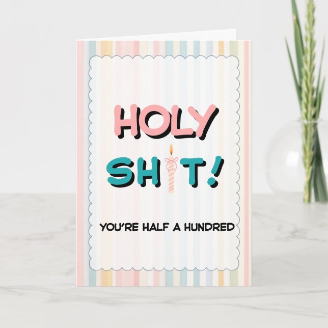 Du bist halb hundert Geburtstag Karte (Vorderseite)