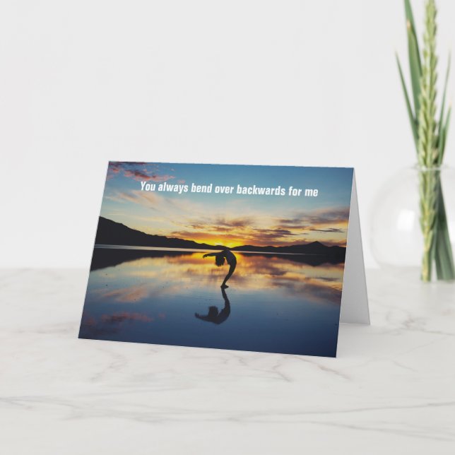 Du bist immer rückwärts für mich - Danke Karte (Vorderseite)