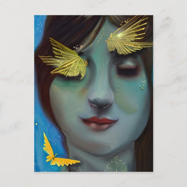 Du bist in meinen Gedanken | Hübsche Dame Postkarte (Vorderseite)