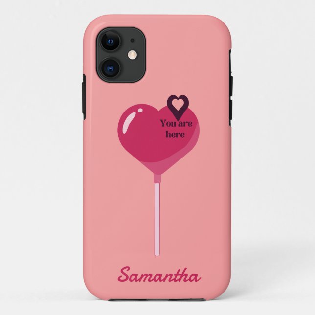 Du bist in meiner rosa Lollypop-Herz-Liebe Case-Mate iPhone Hülle (Rückseite)