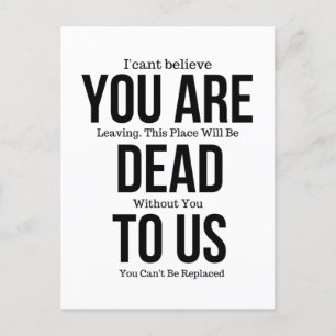 Du bist jetzt tot, Kollege FarewelL Postkarte
