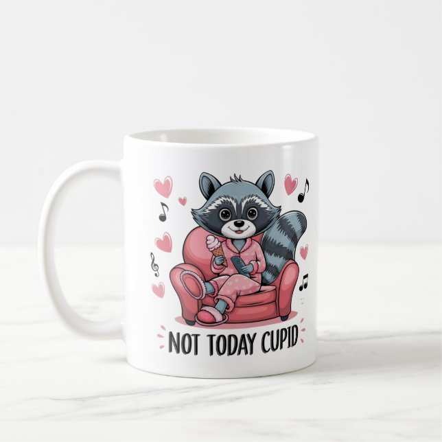 Du bist komisch, ich Behalt dir, Funny Raccoon und Kaffeetasse (Links)