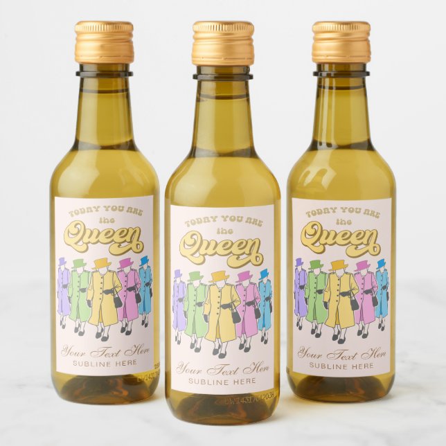 Du bist Königin Birthday Jubilee Weinetikett (Flaschen)