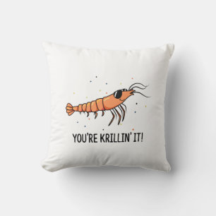 Du bist Krillin It Funny Krill Pun Kissen