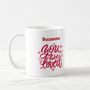 Du bist lieblich handgerieft kaffeetasse