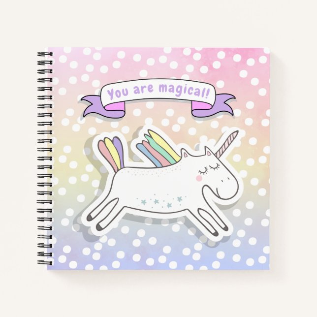 Du bist magisch! Niedliches Unicorn-Kids-Notebook Notizbuch (Vorderseite)