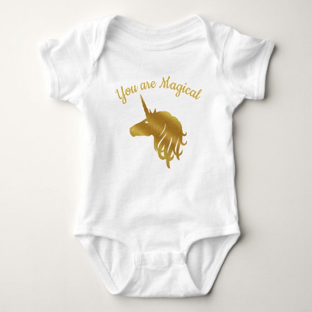 Du bist magischer Einhorn-Bodysuit Baby Strampler (Vorderseite)