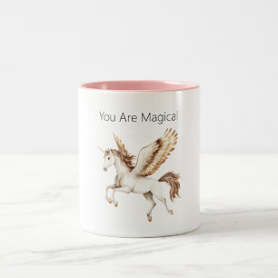 Du bist magisches Pegasus-Einhorn Zweifarbige Tasse