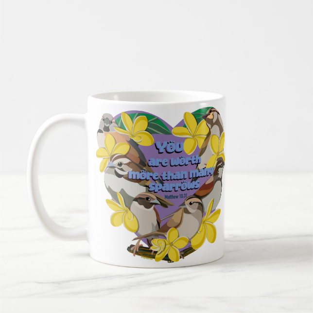 Du bist mehr wert als viele Spatzen Kaffeetasse (Links)