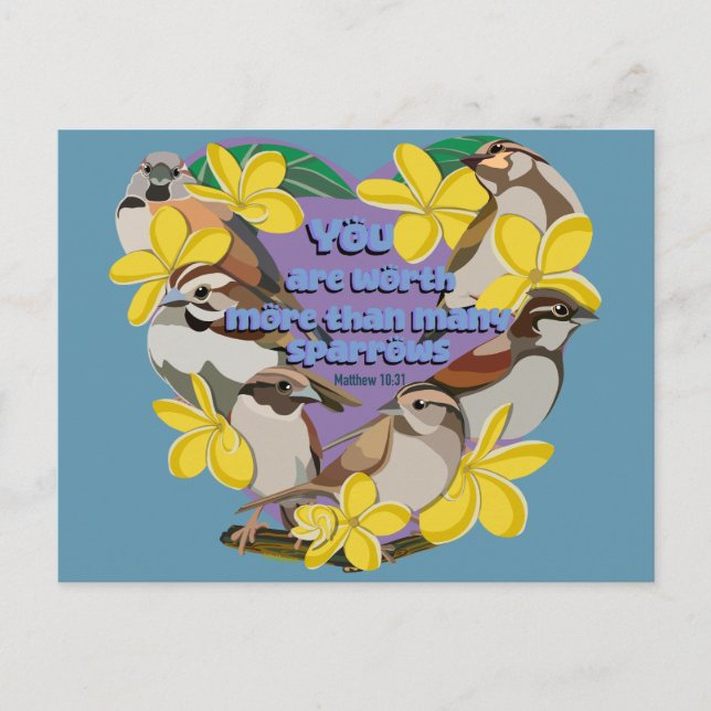 Du bist mehr wert als viele Spatzen Postkarte (Vorderseite)