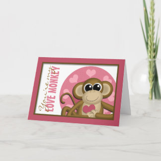 Du bist mein Affe - Niedliche rosa Grußkarte Karte
