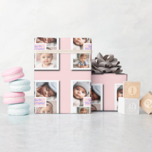 Du bist mein Alles FotoCollage auf Rosa Geschenkpapier